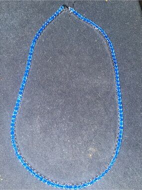 Blue Crystal Tennis Necklace - Women Jewelry